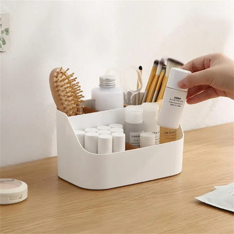 ABS Durable Remote Control Holder All-In-One Cosmetic Storage Box Detachable Baffle Stationery Supplies