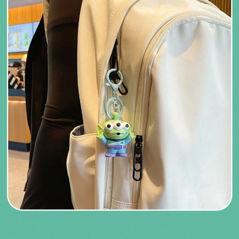 Official Toy Story Alien Light-Up Keychain, Cartoon Pendant, Couple Bag Charm Key Accessory view 2
