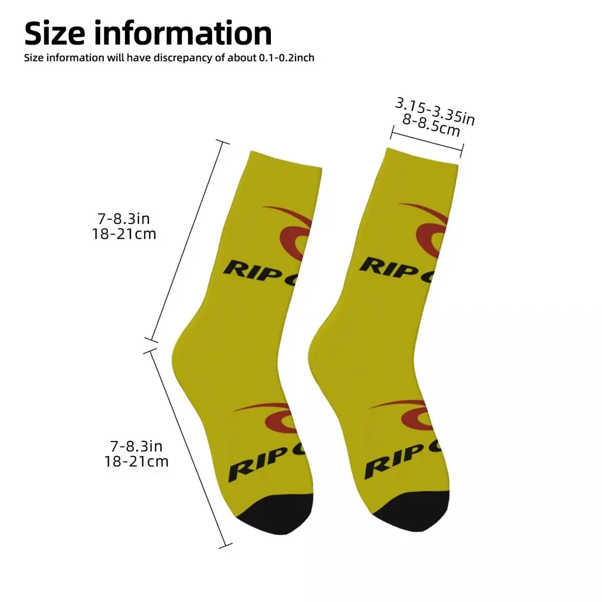 Long Rip Curl Logo Socks, Harajuku Meias, Acessórios para todas as temporadas, Presentes Unisex, Alta Qualidade