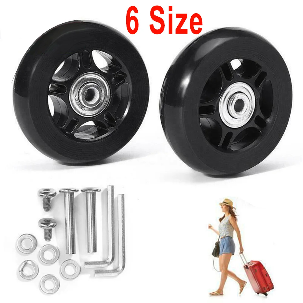 1Set Luggage Wheel Suitcase Replacement Wheels Black With Screw Wear Mute Load-bearing 40/43/54/60/64/70mm Tool Part