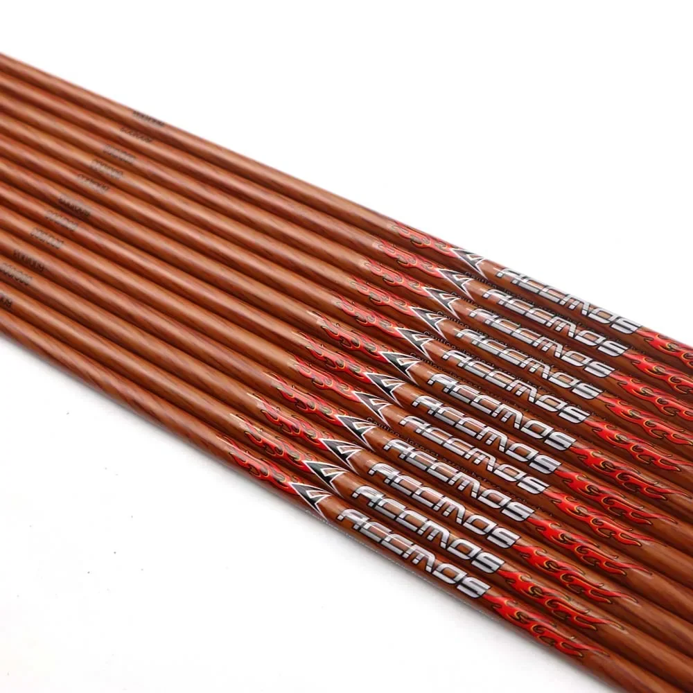 ACCMOS ID6.2mm ไม้คาร์บอน Arrow SHAFT 32 นิ้วกระดูกสันหลัง 300 350 400 450 500 550 600 700 800 ไม้ผิวสําหรับยิงธนูยิง