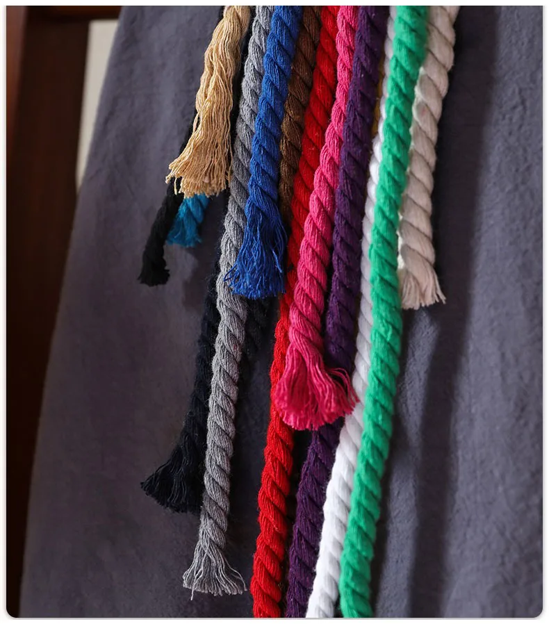 New 8cm 100% Cotton 10Meters 3 Shares Twisted Cotton Cords  DIY Craft Decoration Rope Cotton Cord for Bag Drawstring Belt