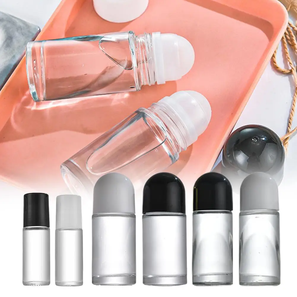 30/50ml Thick Glass Rollerball Bottles Perfume Dispenser High-end Perfume Container Empty Bottles Oil Refillable Essential Y2L4