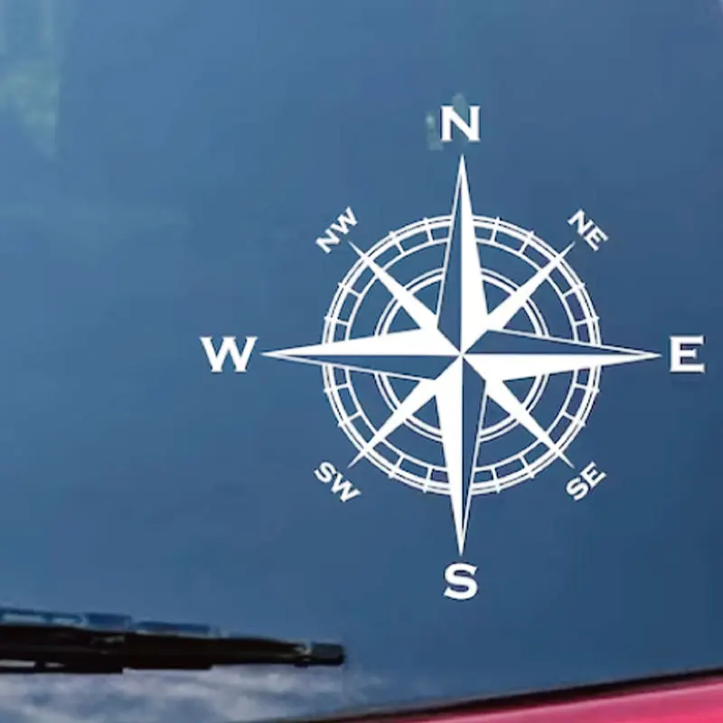 

Nautical Compass Car Stickers Outdoor Personality Styling Decoration Laptop Sticker Reflective Rear End Glass Vinyl Decals