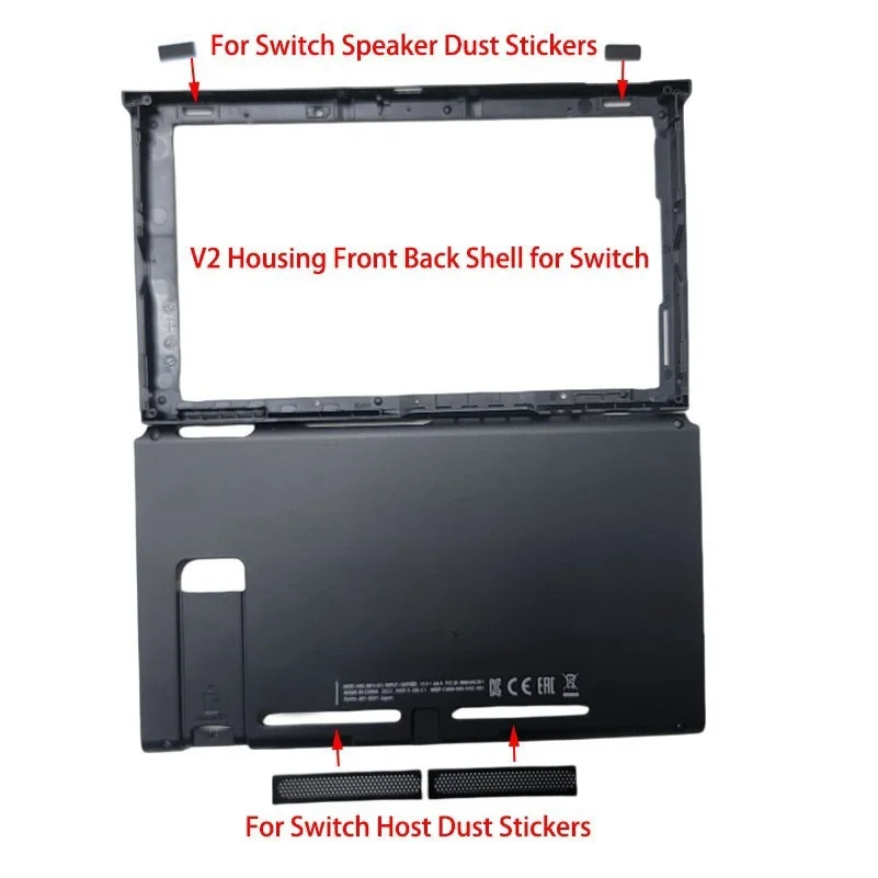 HAC-001(-01) V2 versie Vervanging Host Speaker Stof Stickers Behuizing Frame Voor Achter Top Bottom Cover Voor Nintendo Switch