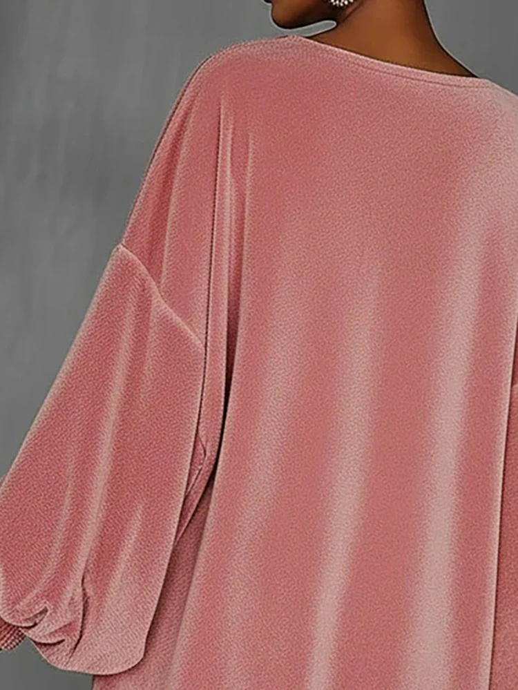 Elegant Tassel Splicing Loose Short Dress Casual O-neck Lantern Sleeve Party Dress Women Fashion Hight Street Solid Mini Dress