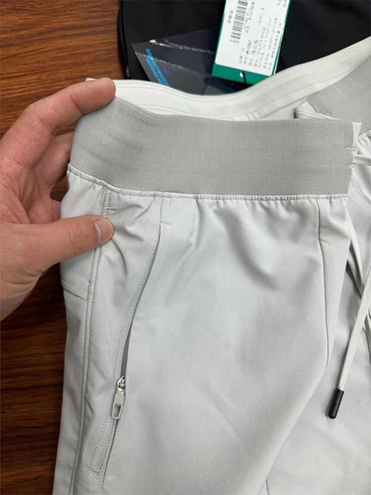 Celana Lari Pria Ringan Qui Dry, Celana Kasual Lima Perempat, Model Lurus, Bernapas, Sejuk, untuk Aktivitas Luar Ruangan Musim Panas