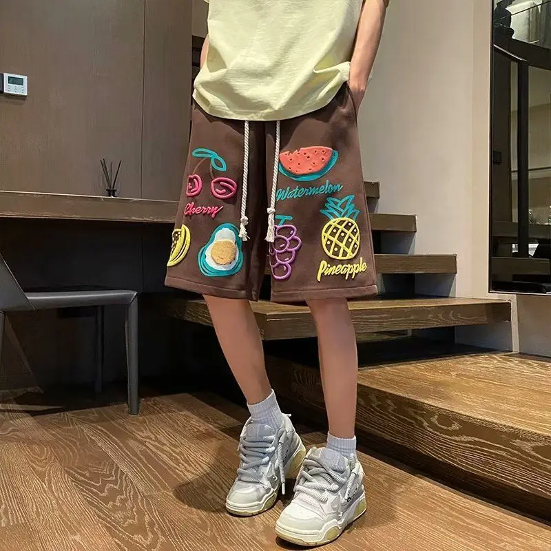 

Unique Vintage American Style Men's Athletic Shorts Loose Casual Summer Sweatpants with Heavyweight Material Trendy Apparel
