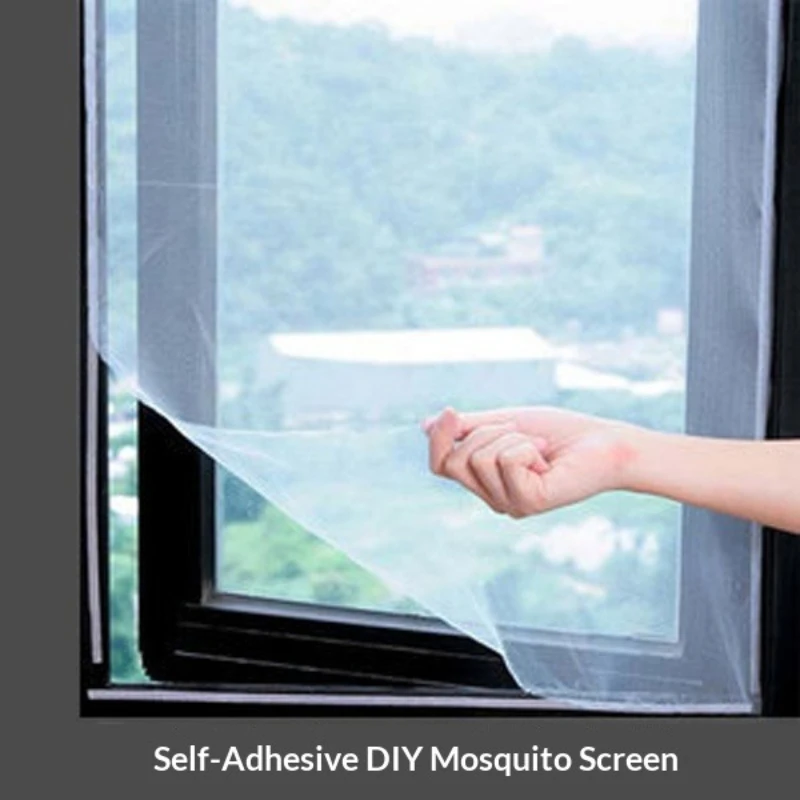 DIY Self Adhesive Mosquito Net Screen Door Curtain, Magnetic or Velcro Fly Insect Barrier for Patio Sliding Door Window