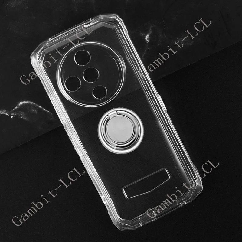 For Doogee Fire 6 Power Fire6 Fire6Power 6.56" 2024 Back Ring Holder Bracket Phone Cover TPU Soft Silicone Case On DoogeeFire6