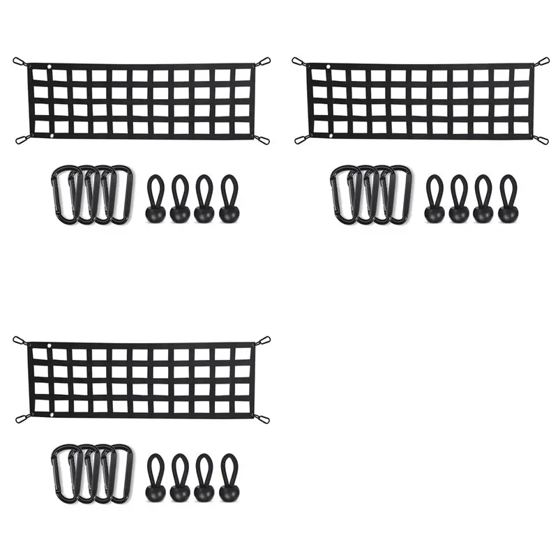 Classic-3X Car Trunk Organizer Net Protection Pickup Truck Bed Cargo Mesh Tailgate Net Cargo Storage Netting Divider Accessories