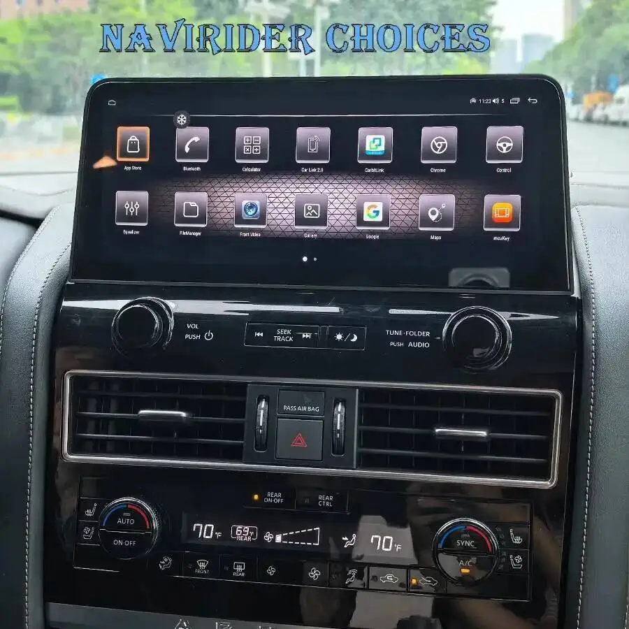 

12.3inch GPS Car Radio With Android 14 Screen Multimedia HU For Nissan Patrol Y62 Amada For Infiniti QX80 QX56 2021-2024 Stereo