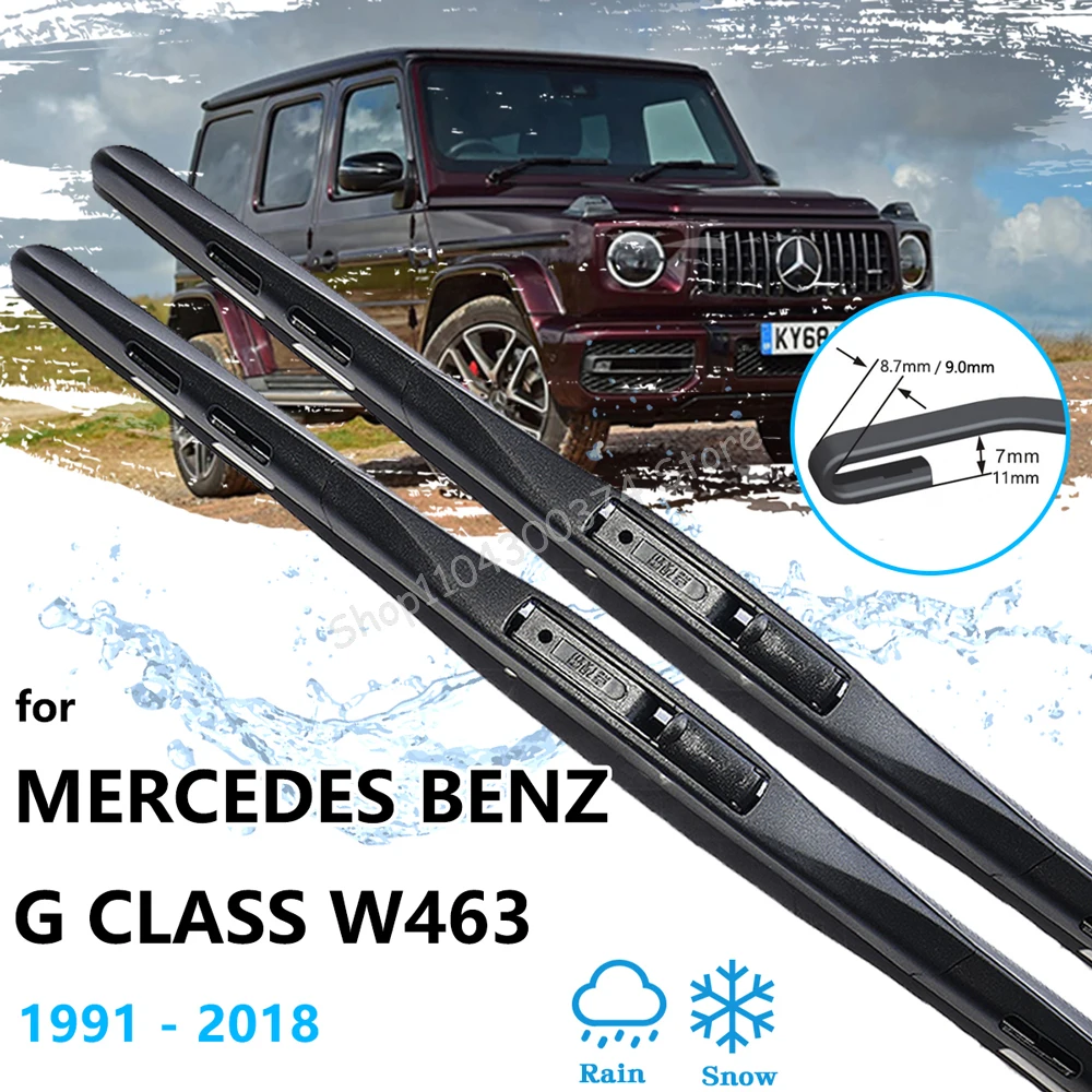 

2x For Mercedes Benz G Class W463 1991~2018 Frameless Front Wiper Blades Rubber Windshield Windscreen Cleaning Auto Accessories