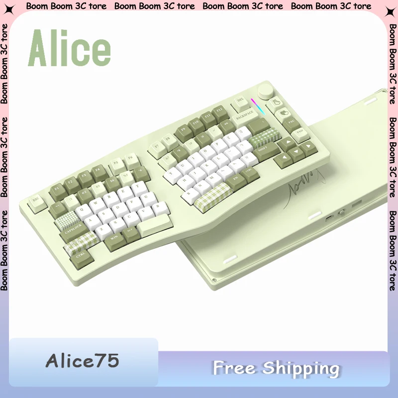 

Механические клавиатуры Feker Alice75, беспроводные Bluetooth, алюминиевые, с горячей заменой, эргономичные игровые клавиатуры по индивидуальному заказу, аксессуары для ПК