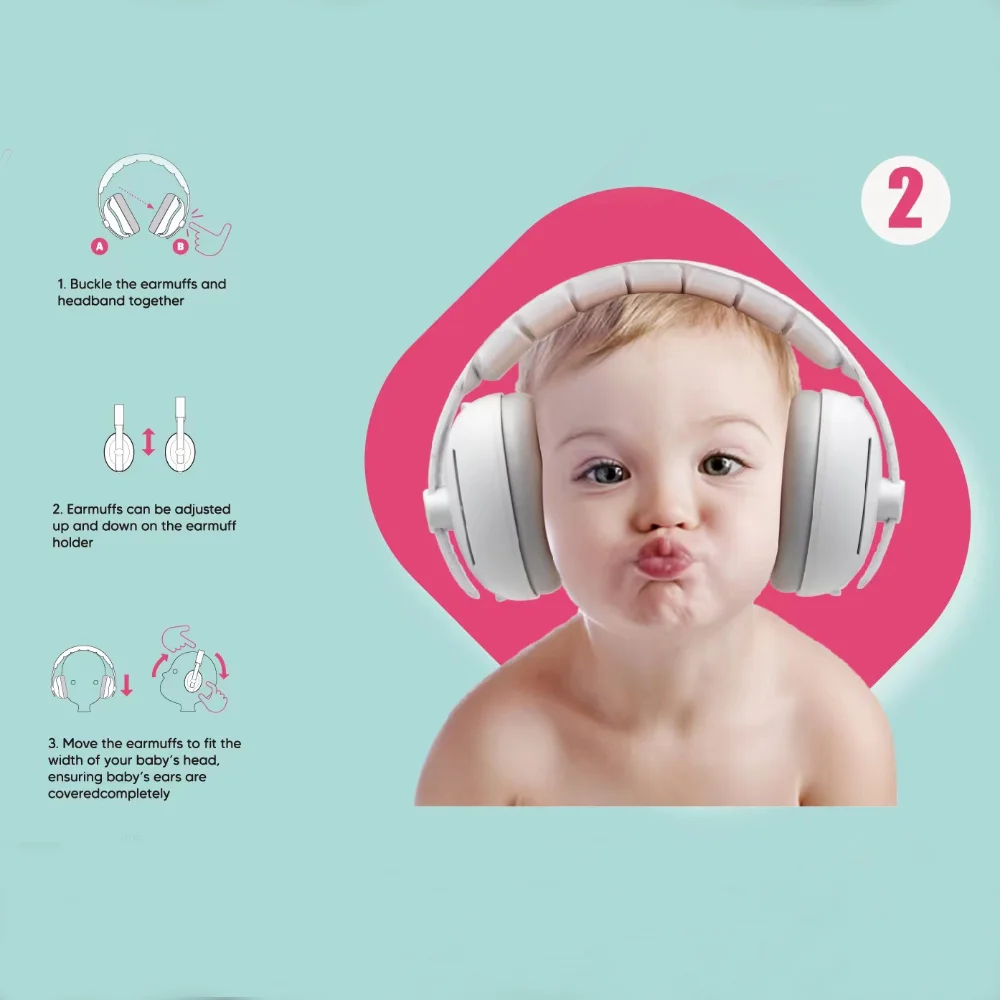 2-in-1 Baby Ear Protection Headphones Improves Sleep Convertible Design Baby Noise Cancelling Headphones Portable Adjustable