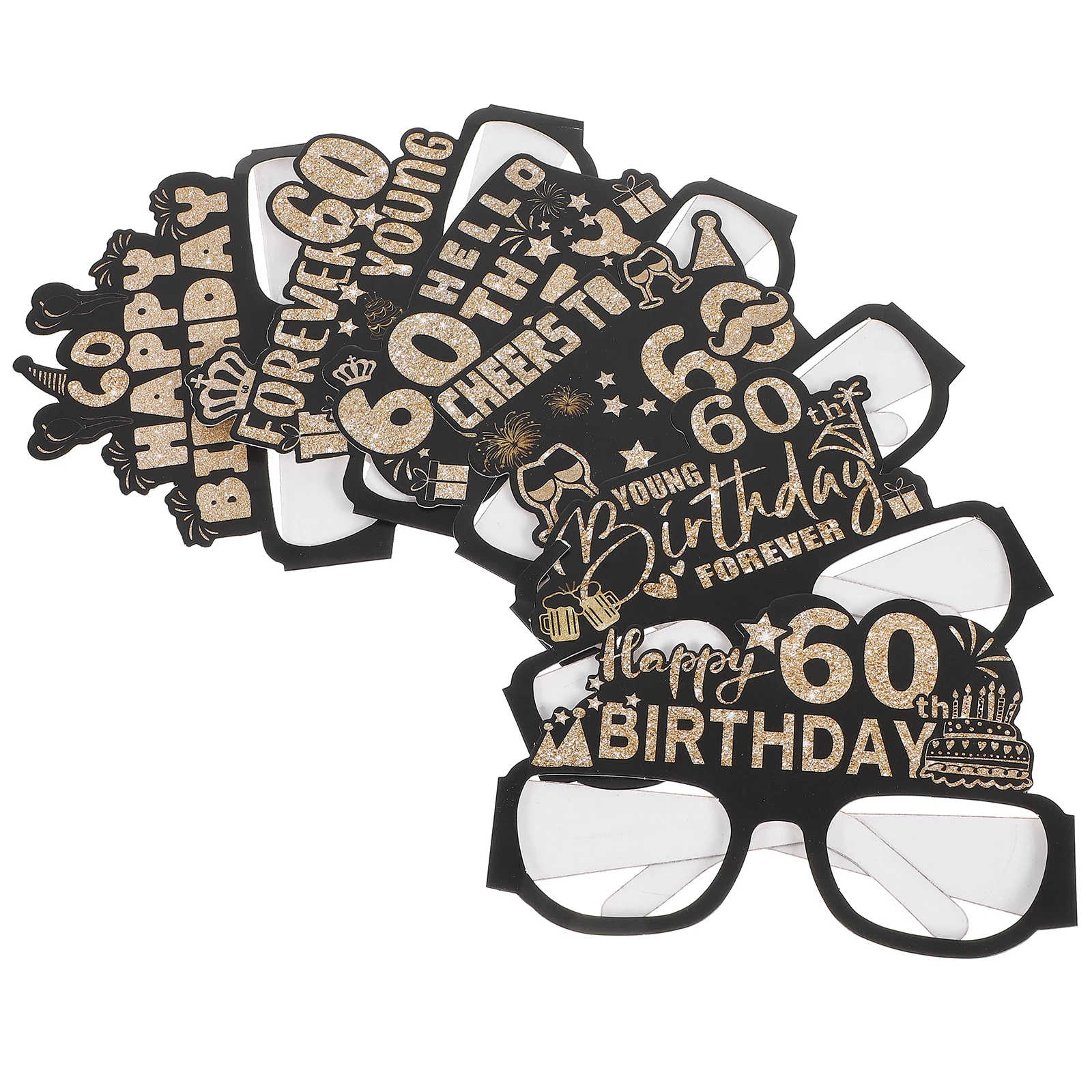 

12Pcs Birthday Party Glasses Paper Frames Creative Eyewear Fun Photo Props Supplies Bulk Birthday Party Glasses