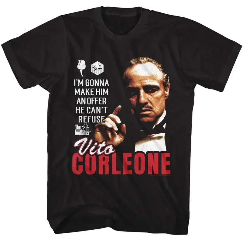 Camiseta de la película El padrino, Vito Corleone, oferta para hombre, no puede negarse, algodón negro