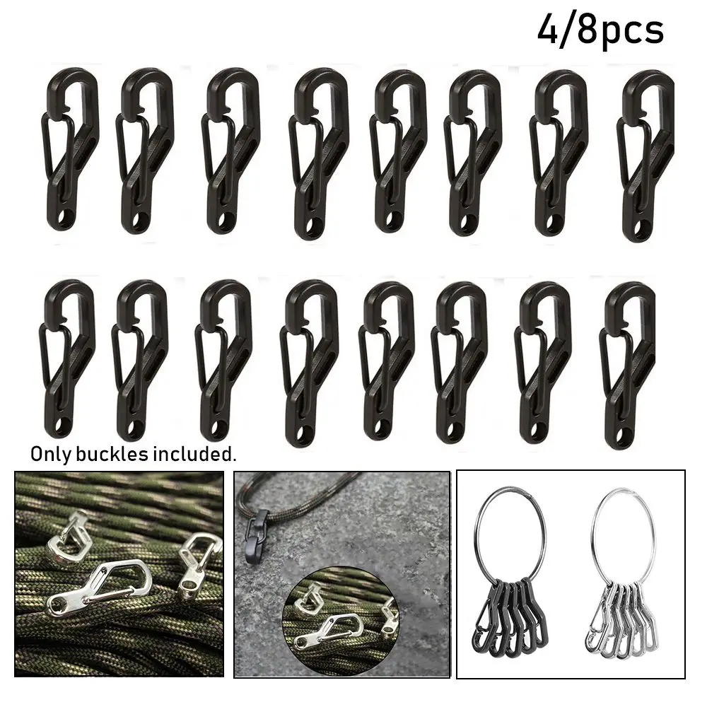 

4/8pcs Outdoor Mini Aluminium Alloy Hang Buckle Survival EDC Gear D Carabiner Key Chain Clip Key Chain Travel Tools