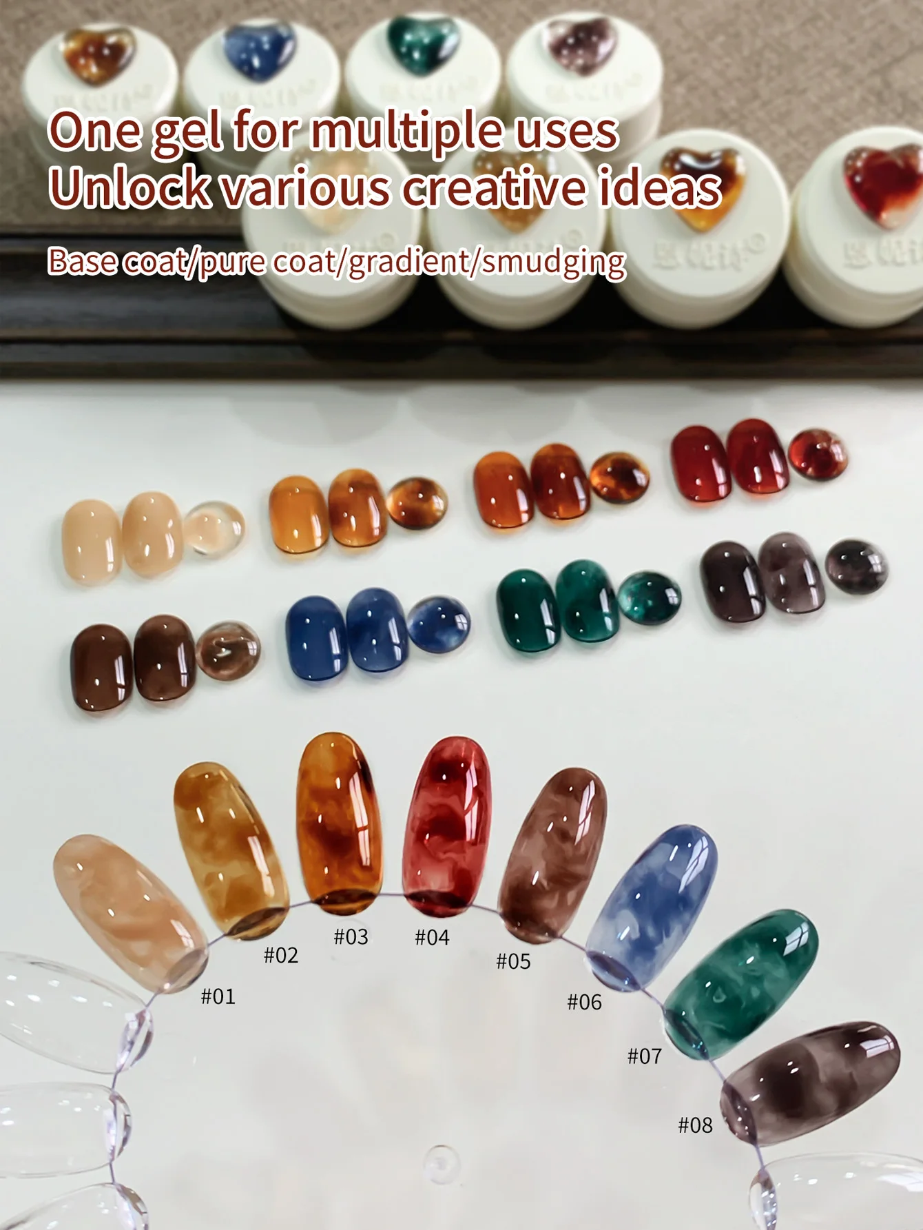 جل مزهر 5 جرام طلاء أظافر LED شفاف بالأشعة فوق البنفسجية لتأثير نشر الرخام والحجر الطبيعي والألوان المائية وطباعة الأزهار #3