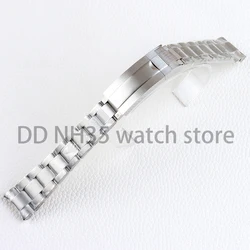 20mm Watch Band For Seiko NH35 Submariner Case Stainless Steel Watch Strap Glide Lock Buckle For Silver Oyster Jubilee Bracelet