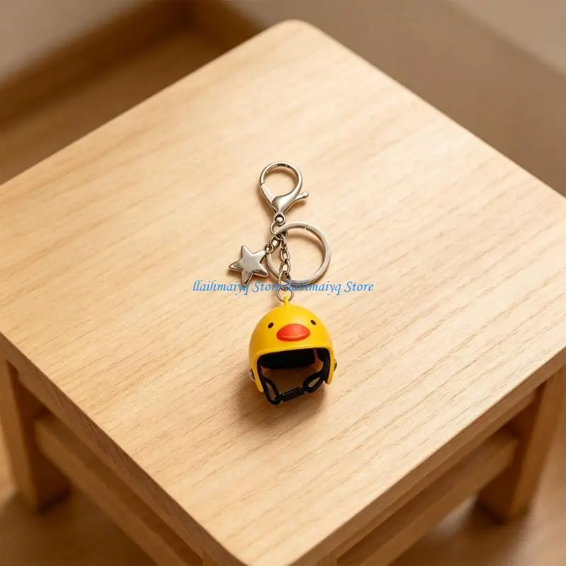 573B Cool Motorcycles Inspired Keychain With Star Helmet Design For Style Lovers