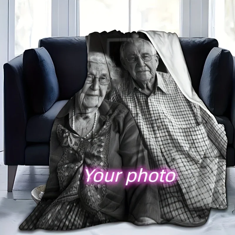 

Your Picture Blanket Cover Coral Fleece Plush Customized DIY Print on Demand Dropshipping Warm Throw Blankets for Bed Bedspread