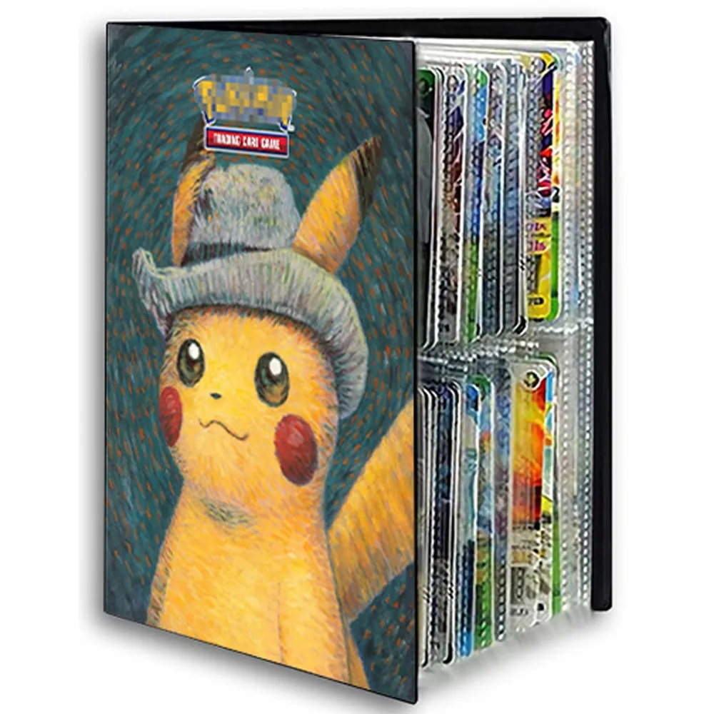 بطاقات ألبوم 240 قطعة بطاقة كتاب خريطة رسائل حامل الموثق Charizard VMAX Mewtwo فان جوخ PTCG أنيمي بطاقة حامي دفتر هدية