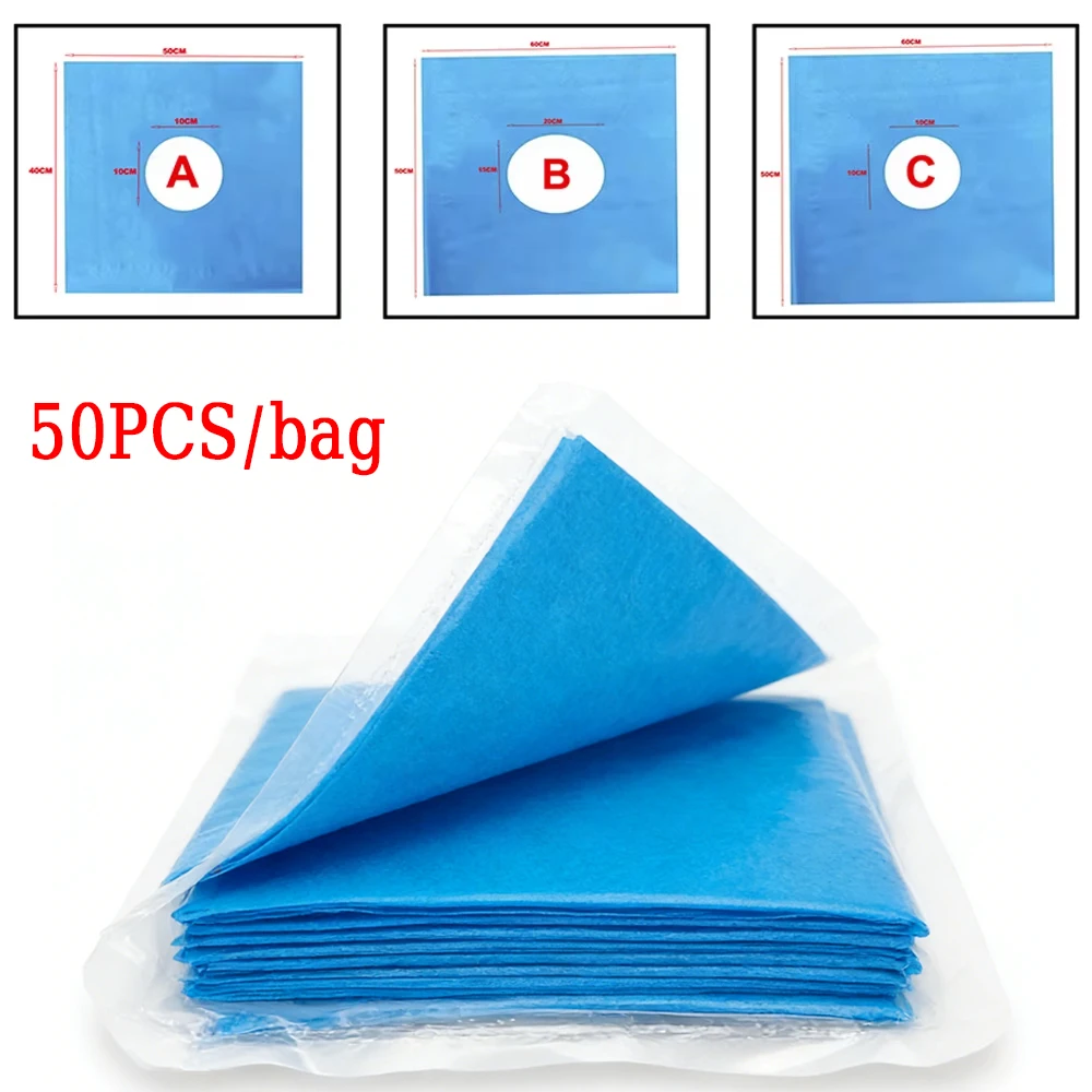 Blue Disposable Nonwoven Dental Surgical Drape With Hole Sterile Individually Packaged For Surgery Infection Control