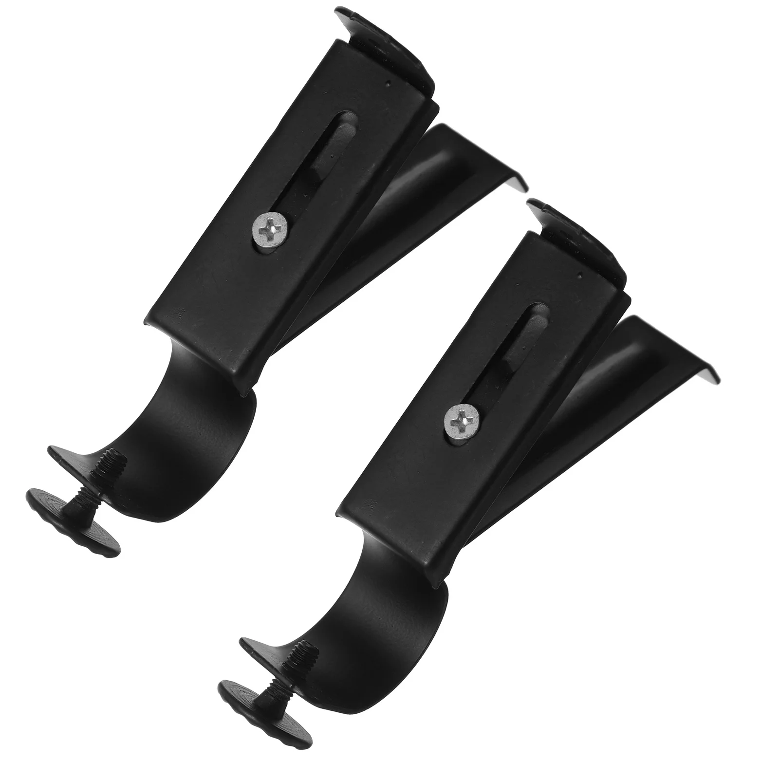 

2Pcs Curtain Poles Brackets Iron Sturdy Curtain Rod Holders for Window Heavy Duty Drapery Rod Wall Mounts Valance Support Holder