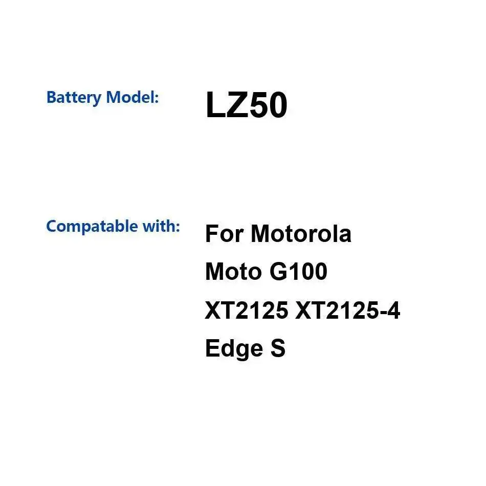 

Stable Fast Charging For Motorola Moto Edge S G100 XT2125 XT2125-4 Mobile Phone Battery LZ50 5000Mah