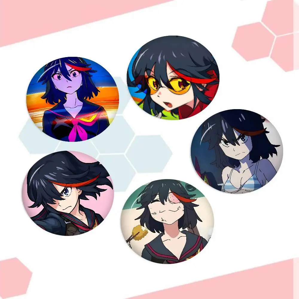 Anime K-Kill La Kill Badges 25 32 44 58 75 Mm Round Cosplay Pin Decor Fans Collect Friends Gifts Brooch Souvenir