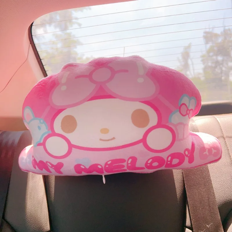 Sanrio Cartoon Car Headrest New Anime Character HelloKitty My Melody Cinnamoroll Car Seat Pillow Kawaii Four Seasons Universal