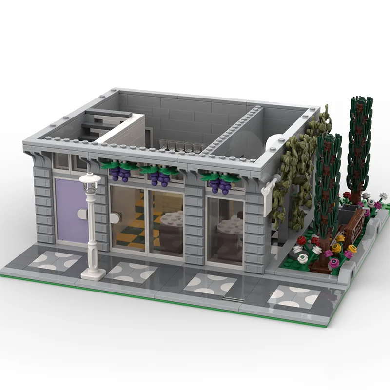 1977 PCS 도시 와인 바 MOC 맞춤형 모듈식 빌딩 블록 기술 브릭 심플 디자인 인기 DIY 소년 휴일 장난감 선물