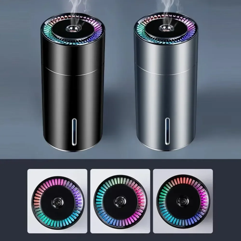 4-in-1 Car Aromatherapy Humidifier RGB LED Lights Wireless Charging Essential Oil Diffuser 260ml Capacity Colorful Lights