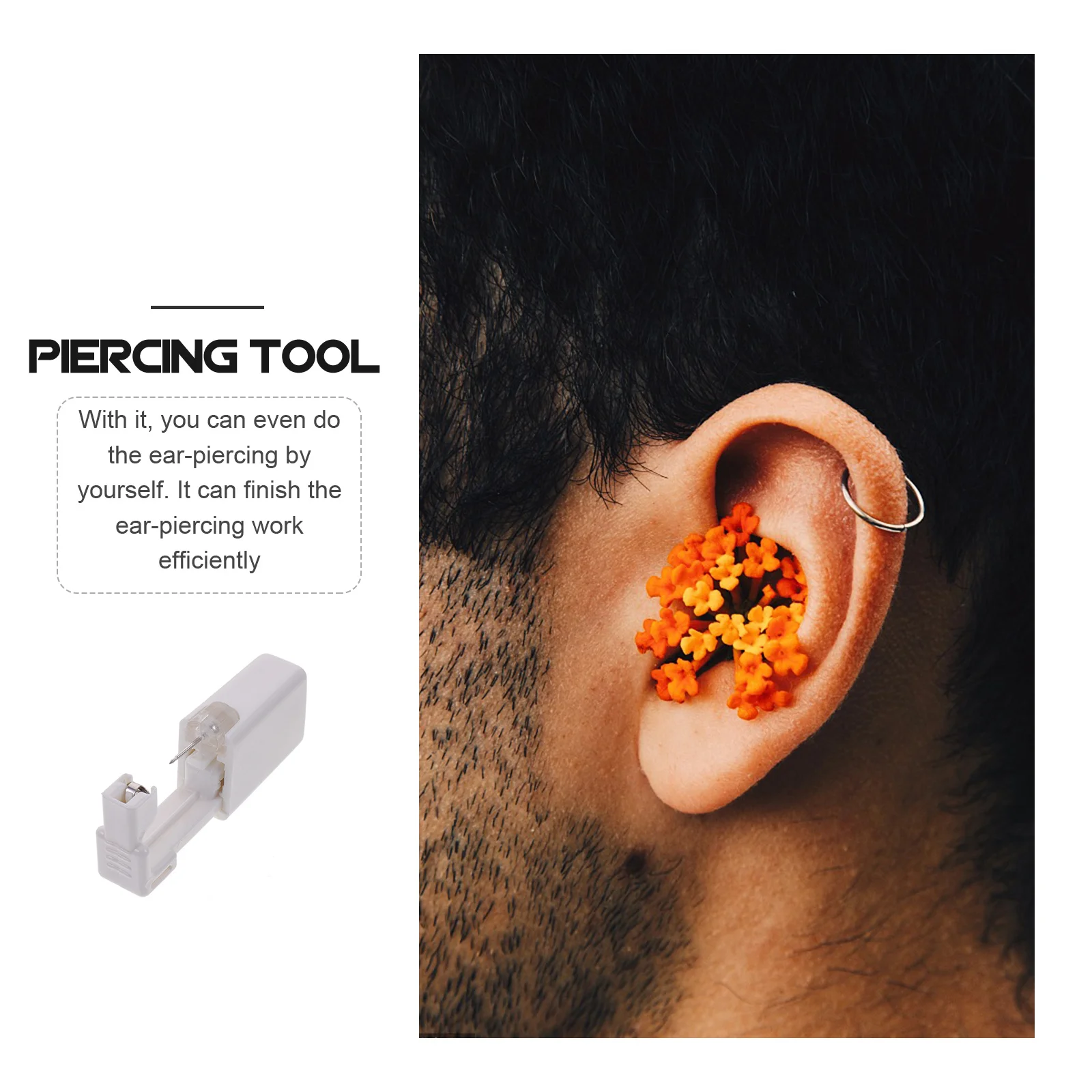 

2 комплекта, одноразовый комплект для пирсинга ушей, устройство для самостоятельного пирсинга ушей, безболезненный портативный профессиональный набор для пирсинга, пирсинг для носа