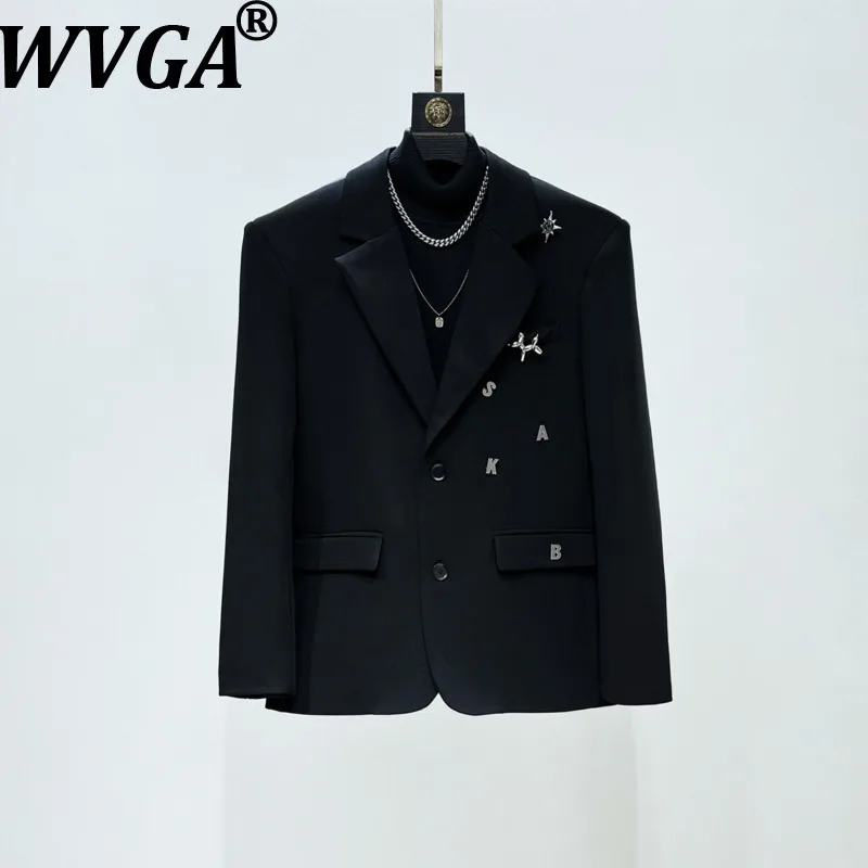 

Мужская куртка-блейзер WVGA, новая коллекция весна-осень, с металлическими элементами, трендовая, нишевая, шикарная, повседневная, премиум-класса, с уплотненными плечами, в стиле Y2K, W18948