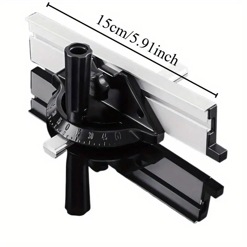1pc Miter Gauge Aluminum Alloy Miter Fence 60 Degree Angled Ends Table Saw Accessory Router Sled Repetitive Cut Flip Stop view 2