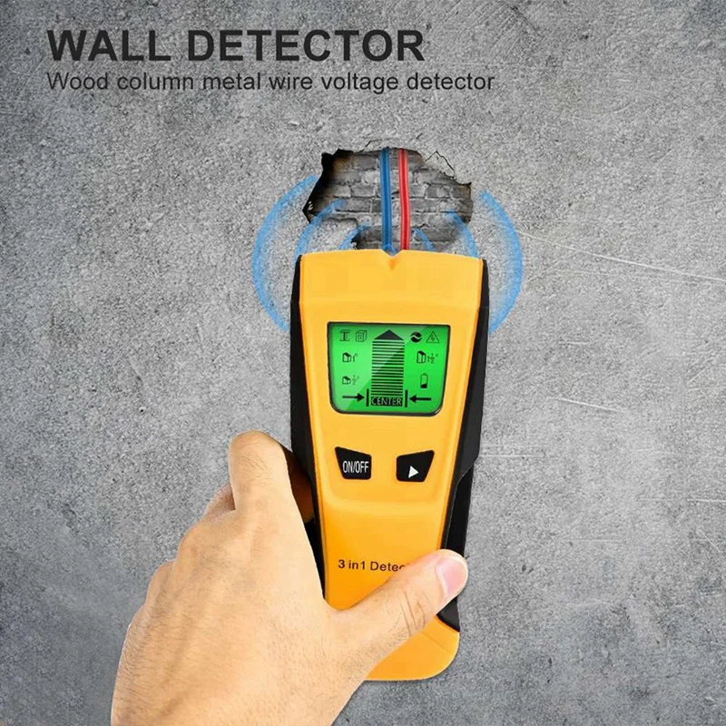3 In 1 Metal Detector Wall Scanner Finder Wall Detector Wall Metal Detector Find Metal Wood Studs AC Voltage Live Wire Detect