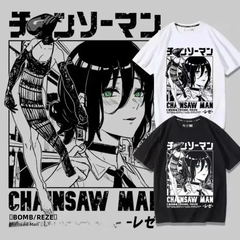 

ex Chainsaw Man Anime T-irt Manga aphic Clothing 00% Other Material Autumn Faion Ladies' irt
