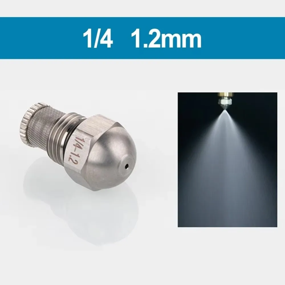 2PCS 304 Stainless Steel Misting Nozzle 1/4 BSPT Silver Atomizing Spray Tip 1.5mm Orifice Outdoor Cooling Nozzle Garden Watering