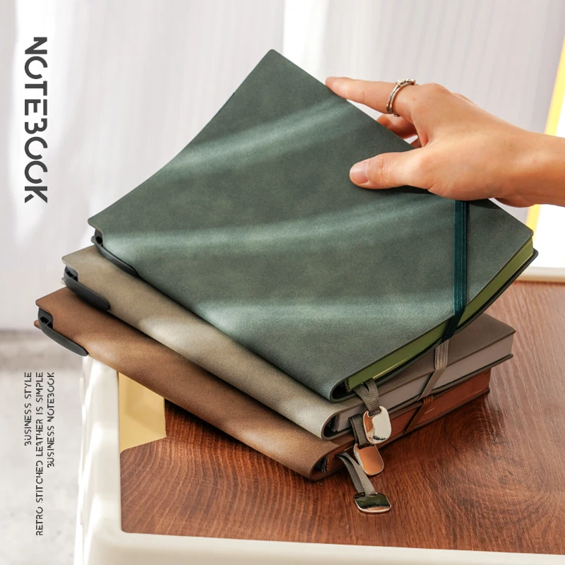 a5-size-soft-leather-vintage-binding-business-notebook-loose-leaf-sticky-notes-line-paper-office-school-supply-journal-diary