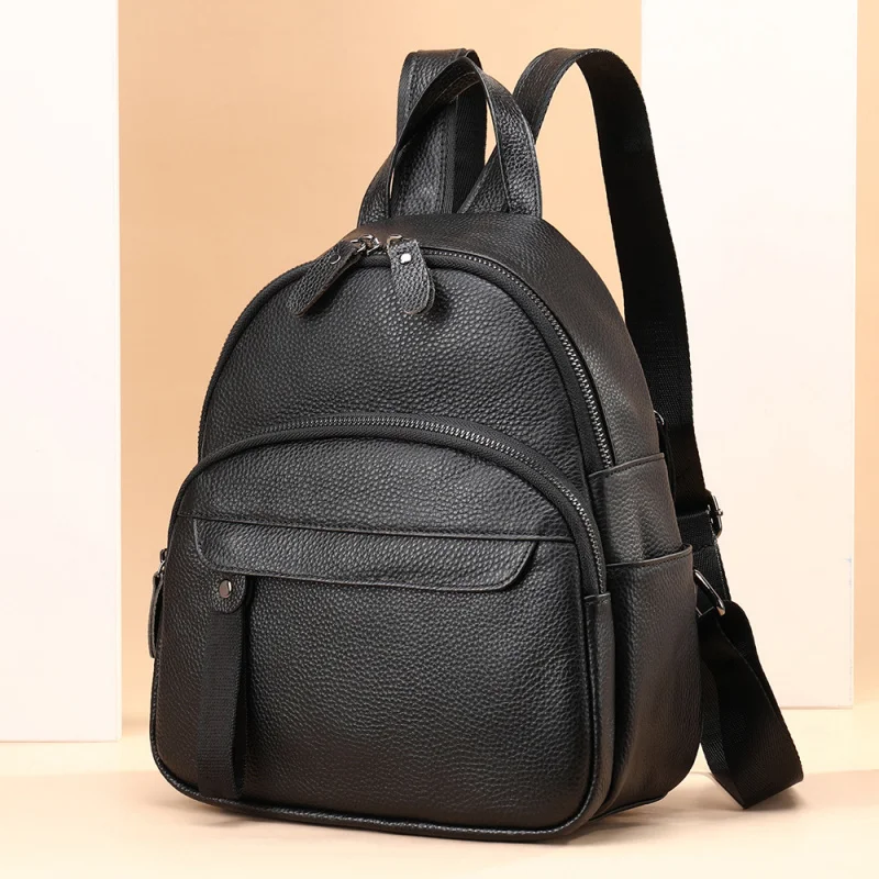 

Xianxin's new genuine leather compact backpack for women, versatile and fashionable cowhide ladies' casual backpack, light luxur