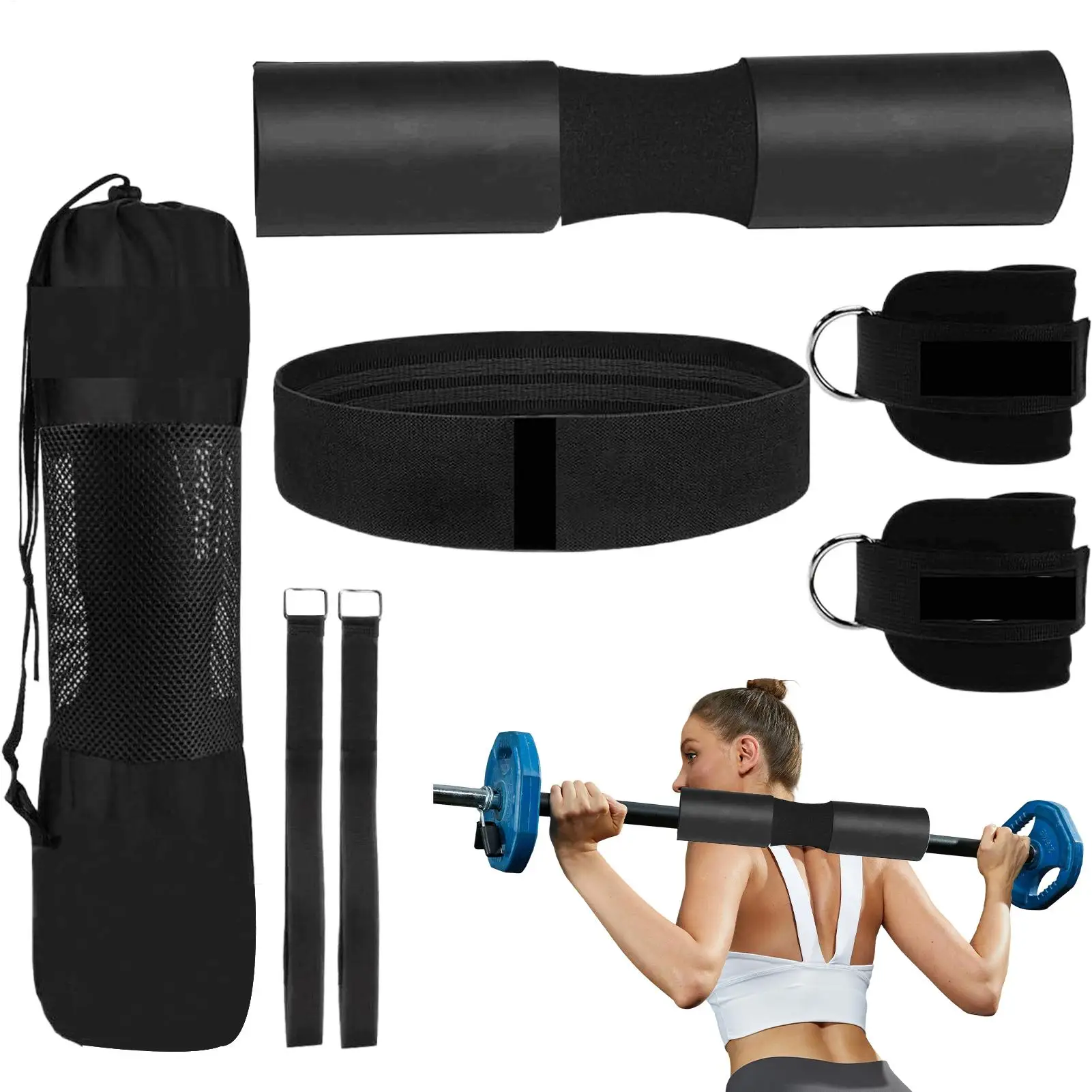 

Barbell Pad For Squats Bars Cushion For Training Ergonomic Barbell Cushion Set For Training Gymnastics Weightlifting Hip Thrusts