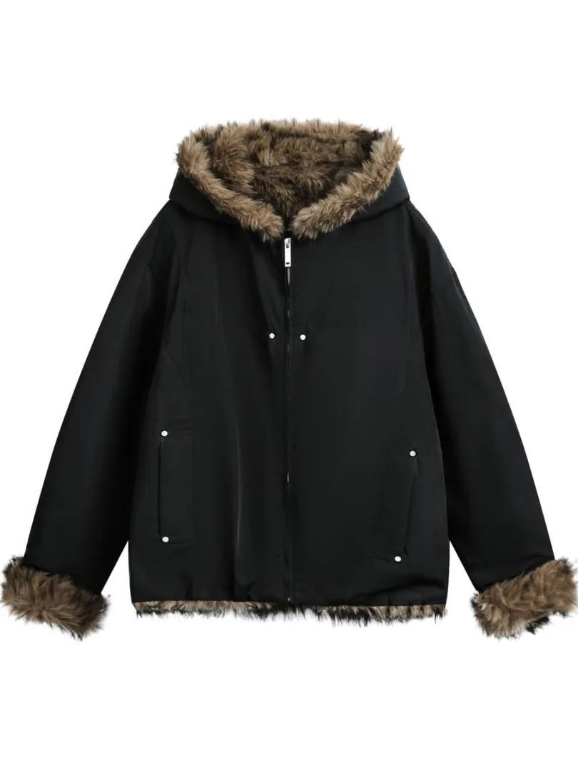 

Мужское зимнее пальто Thiened Cotton Jaet с меховым воротником, молодежное, теплое, из полиэфирного волокна, с длинным рукавом и молнией...