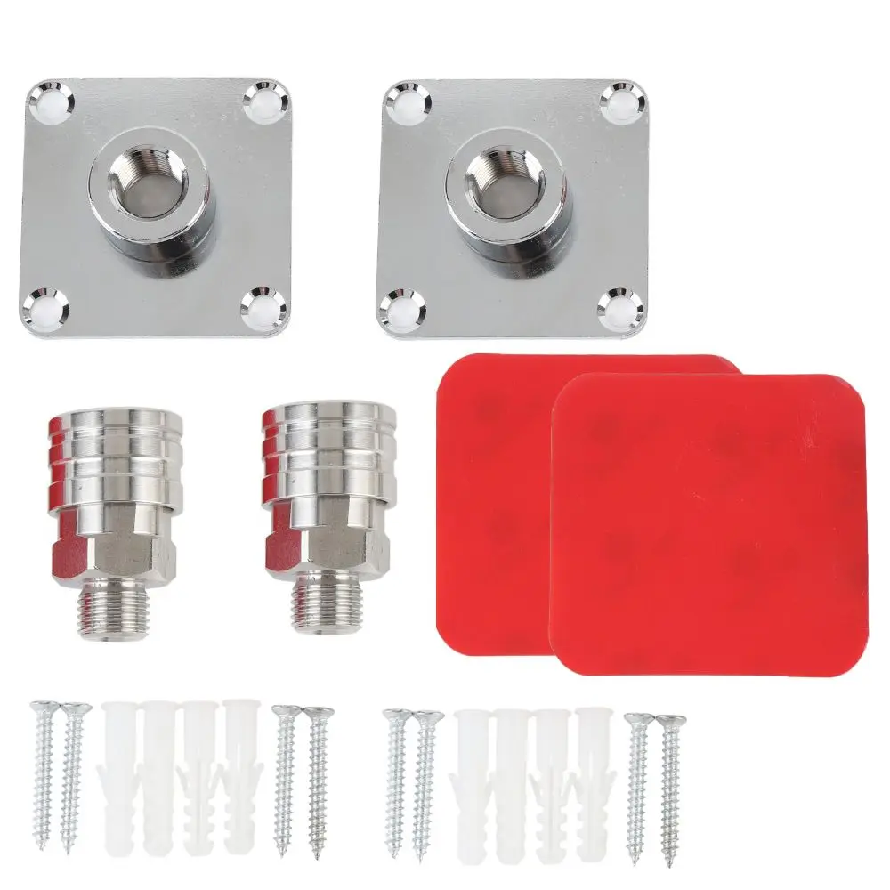 2 Set Stainless Steel Foam Pressure Washer Holder 1/4 Inch Quick Connect Space Saving Wall Mounted Pressure Washer Holder Silver