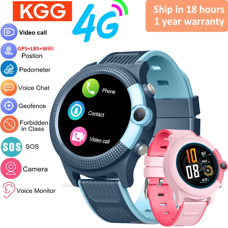 4G Kids Smart Watch GPS LBS WiFi Tracker Children Smartwatch Camera Pedometer SOS Phone Call Video Call For Boys Girls