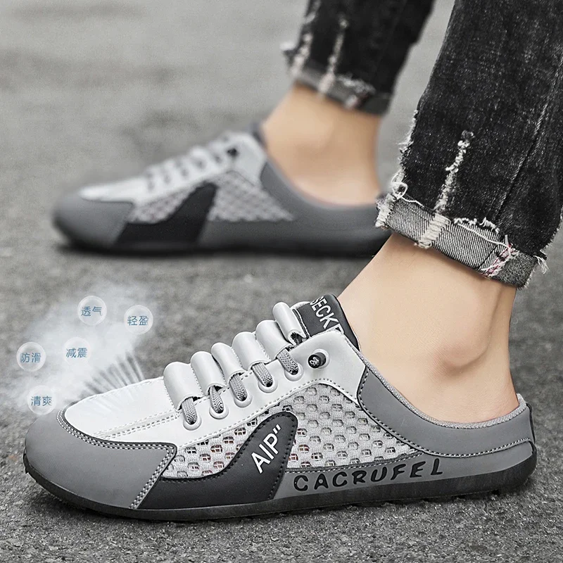 Zapatillas de casa transpirables antideslizantes para hombre, zapatillas populares de alta calidad, zapatos casuales de playa al aire libre, talla muy pequeña