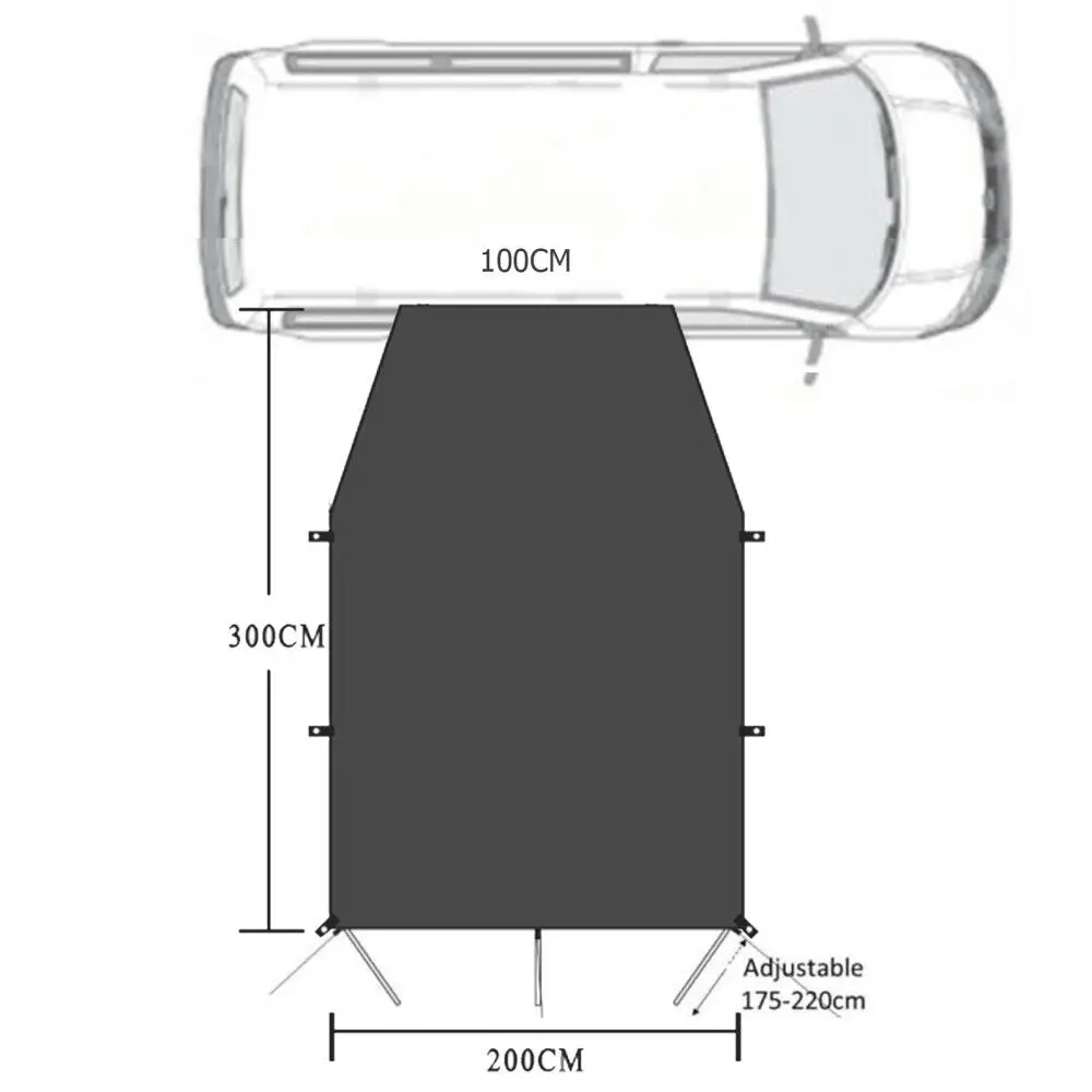 Auvent étanche pour camping en plein air, tente de queue de voiture, pergola latéral, grand design de 8 mètres carrés