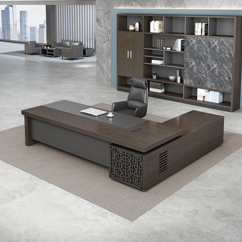 Modern Luxury Desk Easy To Assemble Durable Wooden Furniture Set Boss/Manager Office Workstation Factory Direct Sales