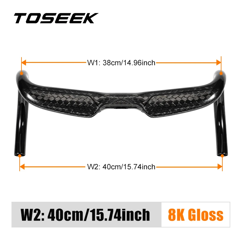 TOSEEK TR30 Fahrrad Carbon Road Lenker 380/400/420/440mm UD Matt Interne Routing Straße Fahrrad Griff bar Fahrrad Teile